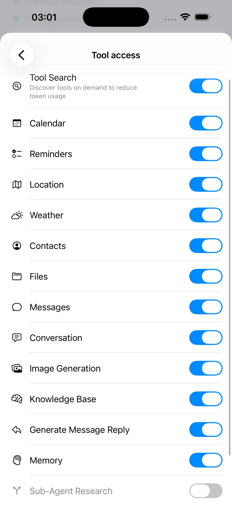 AI Reply Assistant tool access permission sheet
